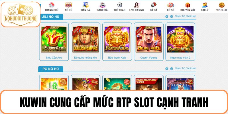 KUWIN cung cấp mức RTP slot cạnh tranh
