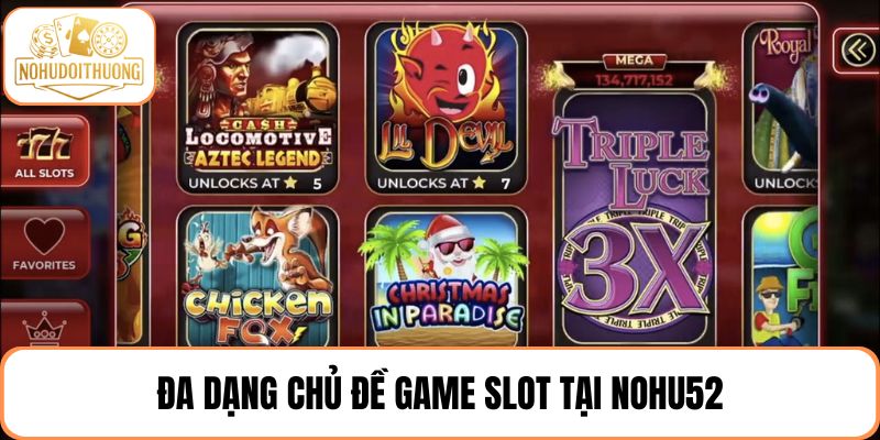 Đa dạng chủ đề game slot tại NOHU52
