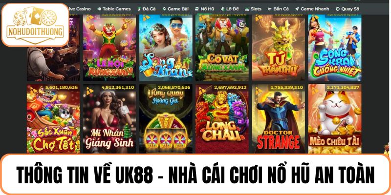 Tìm hiểu thông tin về nhà cái chơi nổ hũ an toàn - UK88