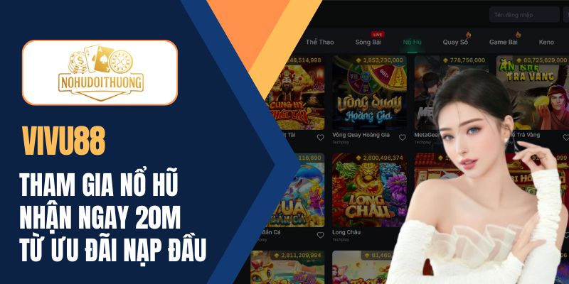 Tham gia nổ hũ VIVU88 nhận ngay 20M từ ưu đãi nạp đầu